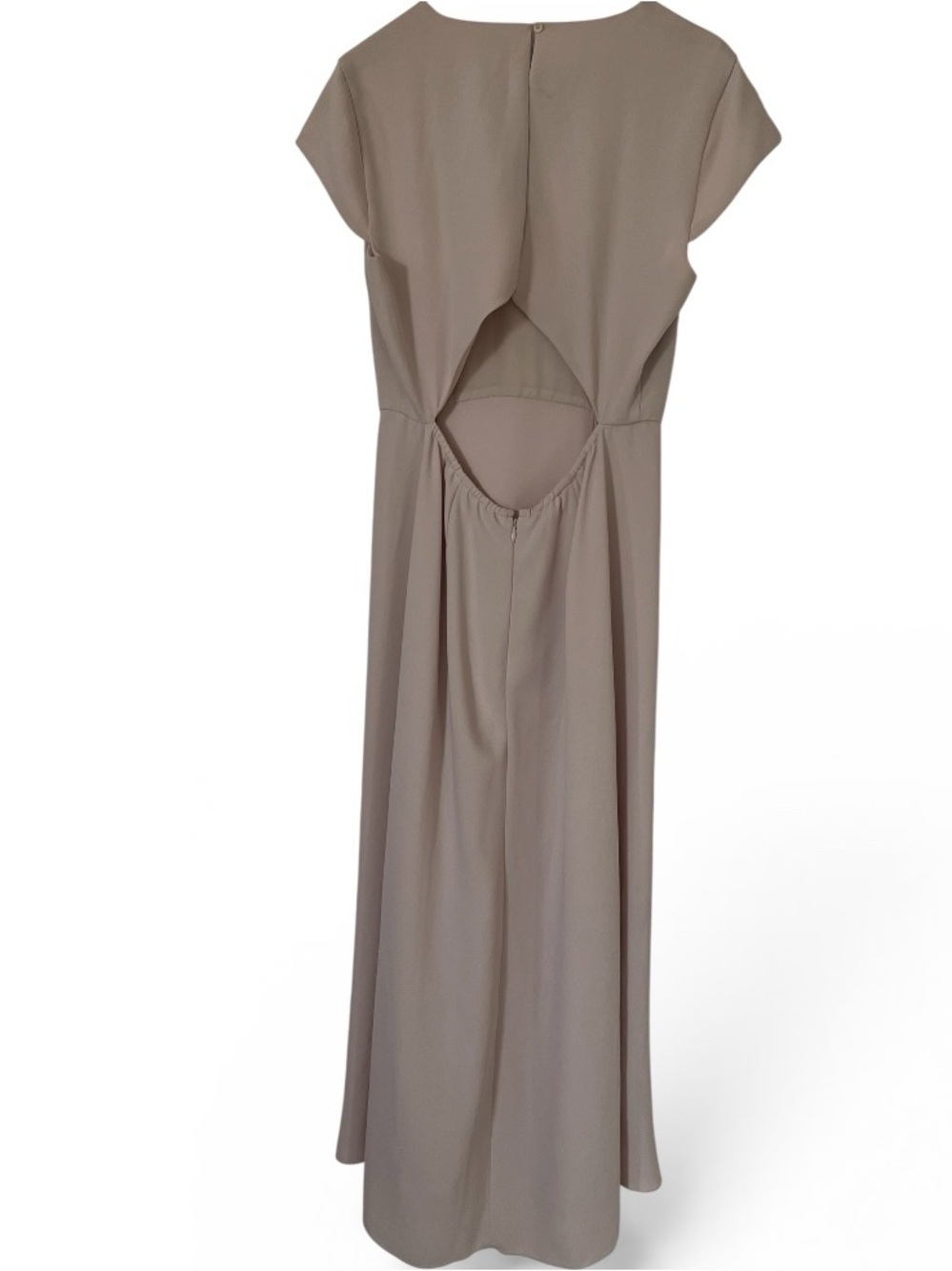 Babaton Hamptons Dress 8 Midi Maxi Mocha Open Back Elegant Wedding Guest - Picture 3 of 8